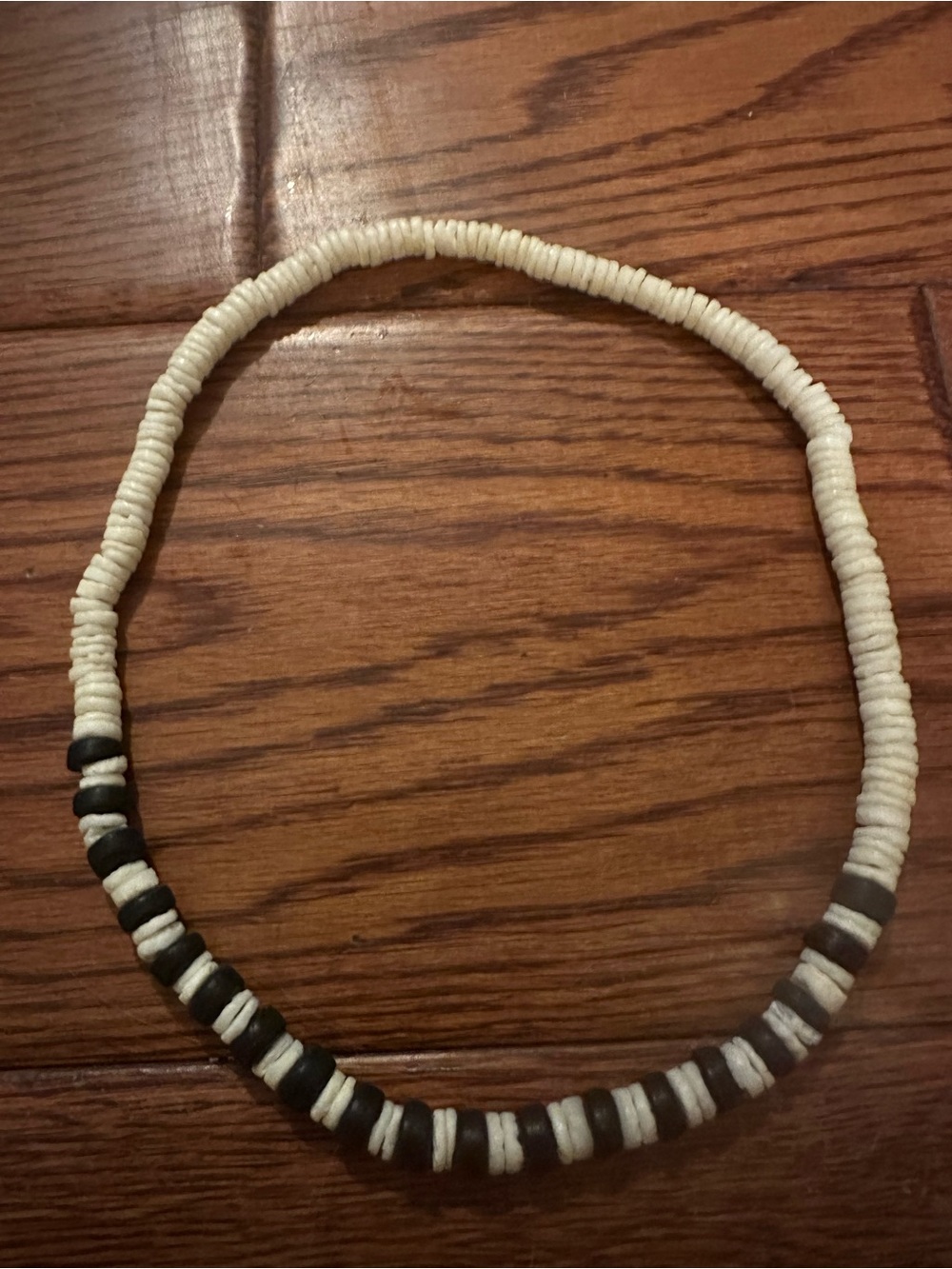 Cream and Black Beaded Shell Necklace - Women Jewelry